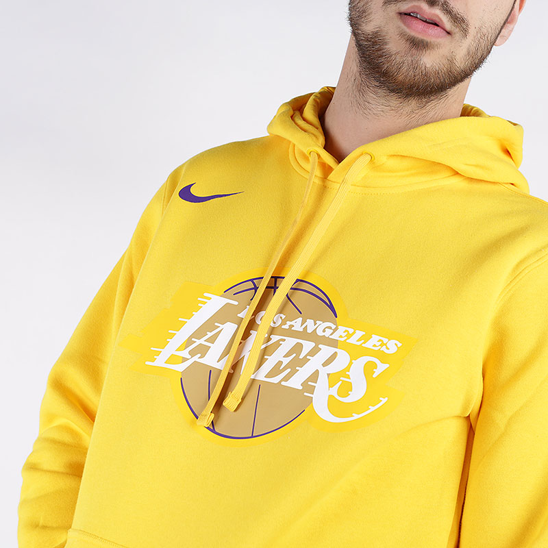 мужская желтая толстовка Nike Lakers City Edition Logo NBA Hoodie CD3238-728 - цена, описание, фото 2